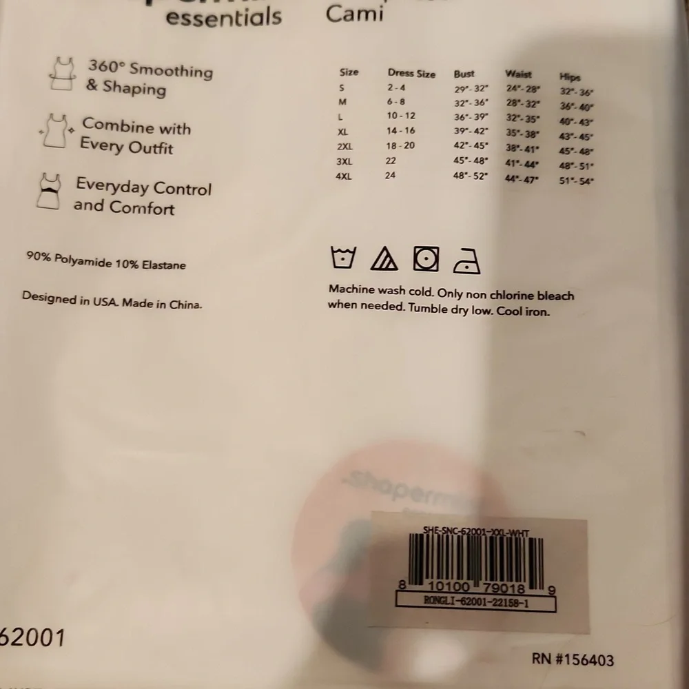 Shapermint WHITE Shapewear Camisole with Seamless Design SZ XXL NEW - Picture 4 of 4